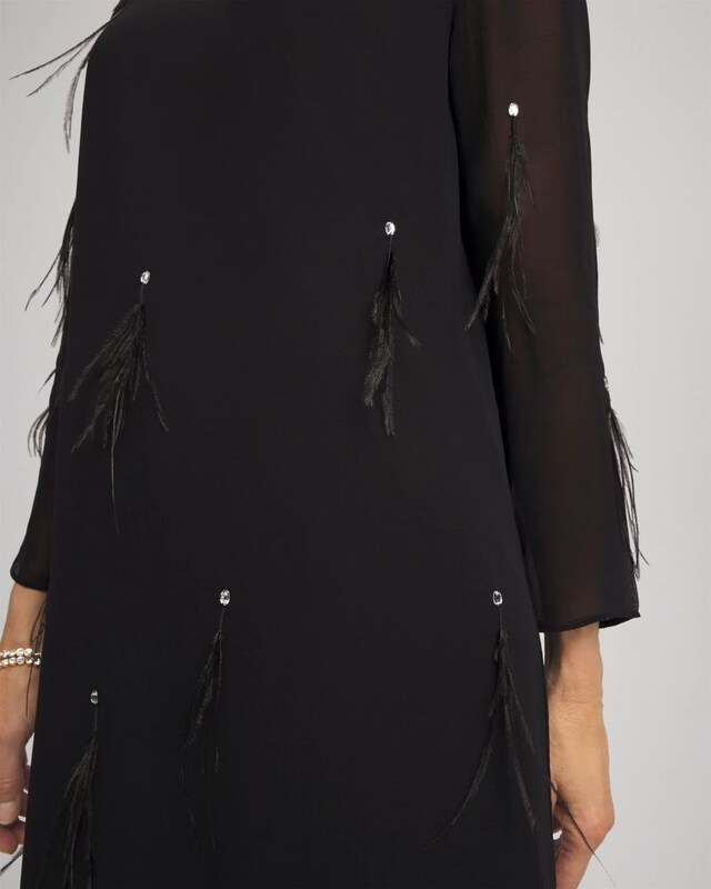 Feathered Georgette Popover Dress - image 4